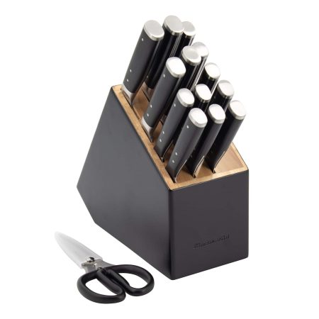 KitchenAid Triple Rivet Knife Block Set, Black, 15-pc