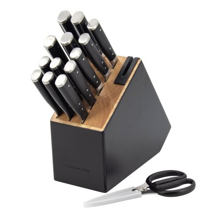 KitchenAid Triple Rivet Knife Block Set, Black, 15-pc