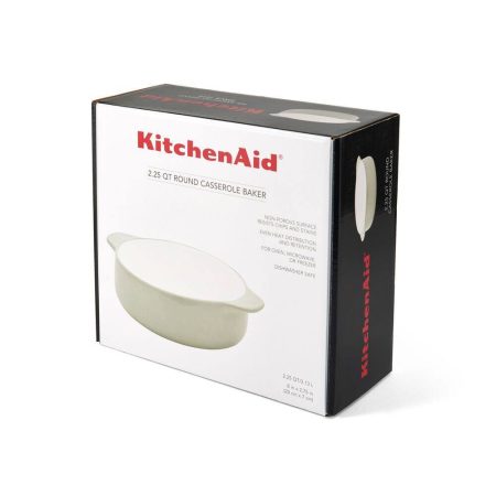 KitchenAid® Stoneware Round Casserole Dish, Pistachio, 8 x 2.5-in, 2.5-qt