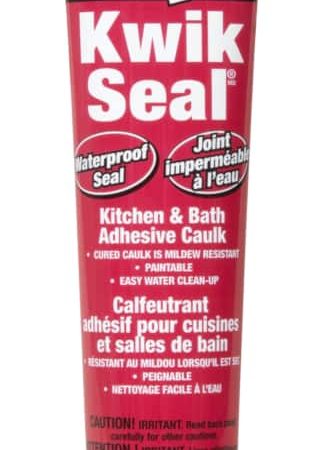 DAP Kwik Seal Kitchen & Bath Adhesive Caulk, Waterproof Seal, Paintable, White, 162-mL