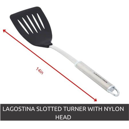 Lagostina Stainless Steel Slotted Turner with Nylon Head