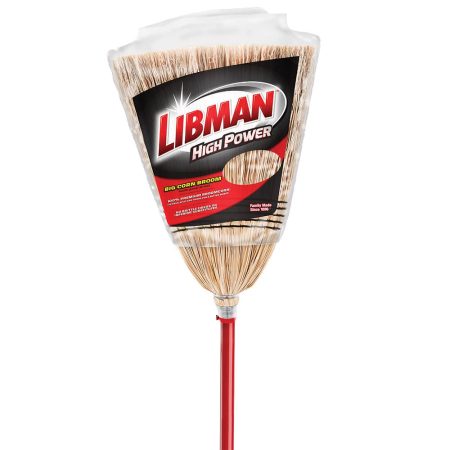 Libman Heavy Duty Extra Wide Corn Broom with Steel Handle