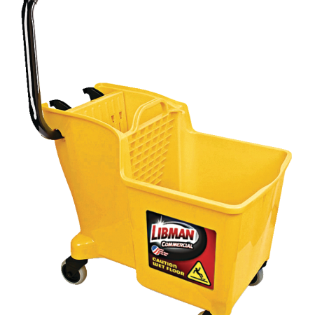 Libman Commercial Wringer & Mop Bucket with Hook, Yellow, 30L