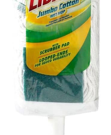 Libman Multi-Surface Reusable Cotton Wet Deck Mop, Jumbo