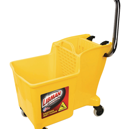 Libman Commercial Wringer & Mop Bucket with Hook, Yellow, 30L