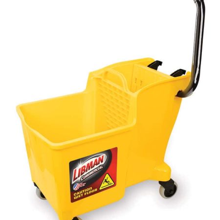 Libman Commercial Wringer & Mop Bucket with Hook, Yellow, 30L