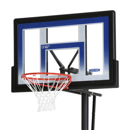 Lifetime Portable Adjustable Basketball Backboard, Hoop & Net System, 48-in