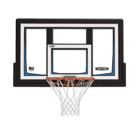 Lifetime Wall/Roof-Mount Outdoor Basketball Backboard, Hoop & Net System, 50-in