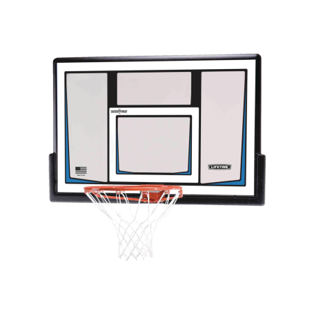 Lifetime Wall/Roof-Mount Outdoor Basketball Backboard, Hoop & Net System, 50-in