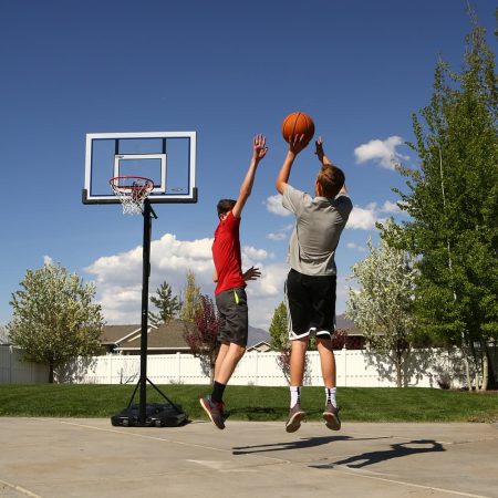 Lifetime Portable Adjustable Basketball Backboard, Hoop & Net System, 52-in