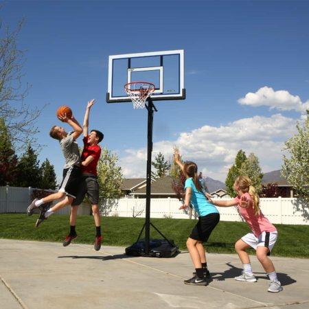 Lifetime Portable Adjustable Basketball Backboard, Hoop & Net System, 52-in