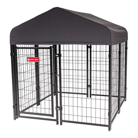 Lucky Dog® STAY Series™ Studio Jr Kennel, Steel Grey, 4-ft x 4-ft