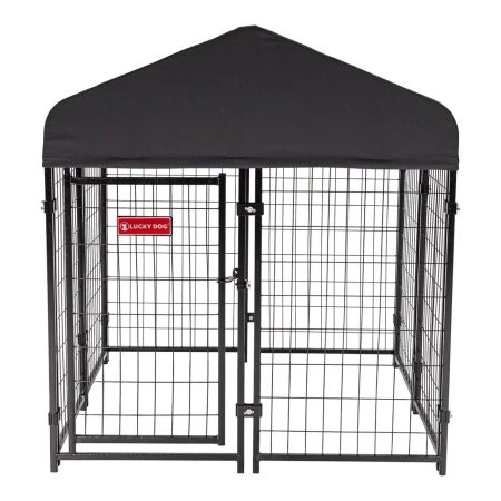 Lucky Dog® STAY Series™ Studio Jr Kennel, Steel Grey, 4-ft x 4-ft