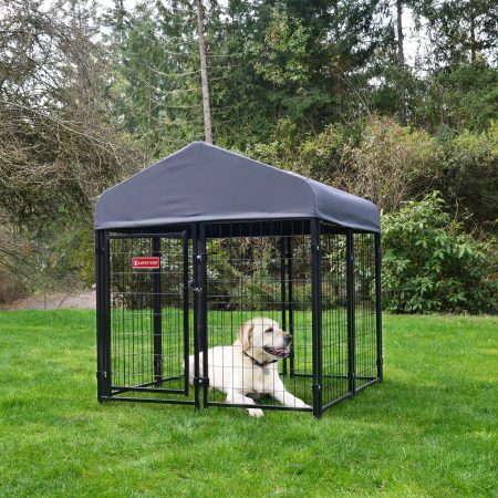 Lucky Dog® STAY Series™ Studio Kennel, Steel Grey, 4-ft x 6-ft