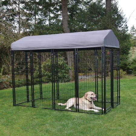 Lucky Dog® STAY Series™ VIlla Kennel, Steel Grey, 4-ft x 8-ft