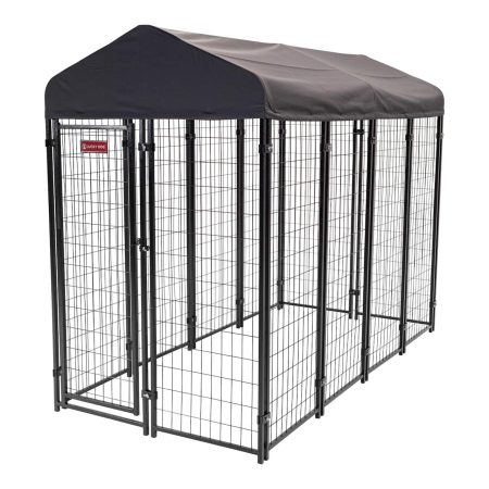 Lucky Dog® STAY Series™ VIlla Kennel, Steel Grey, 4-ft x 8-ft