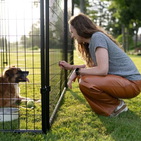 Lucky Dog® STAY Series™ VIlla Kennel, Steel Grey, 4-ft x 8-ft