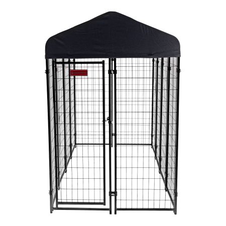 Lucky Dog® STAY Series™ VIlla Kennel, Steel Grey, 4-ft x 8-ft