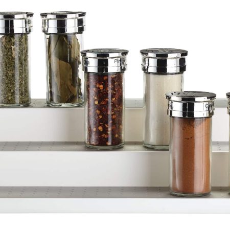 Madesmart 3-Tier Spice Jar Organizer Rack For Kitchen Cupboard/Cabinet, White