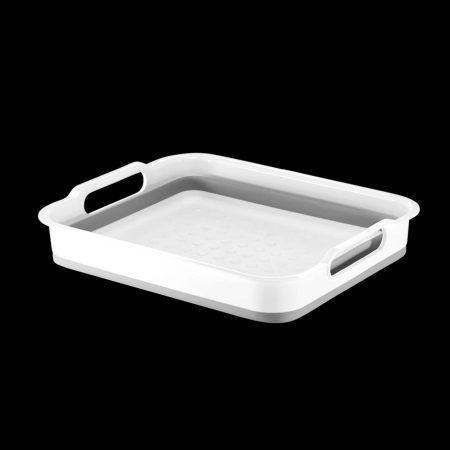 Madesmart Collapsible Folding Plastic Kitchen Wash Basin/Dish Pan, Grey