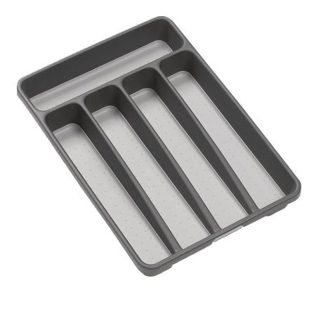 Madesmart Mini 5-Compartment Cutlery & Kitchen Utensil Drawer Organizer Tray/Holder, Grey