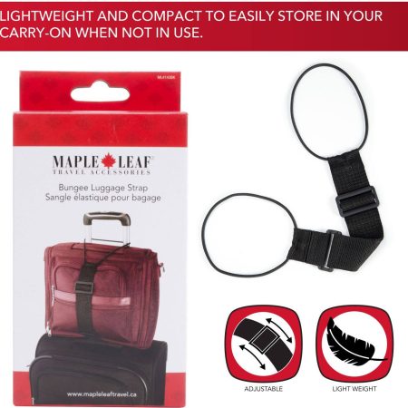 Maple Leaf Adjustable Travel Luggage/Suitcase Bungee Strap