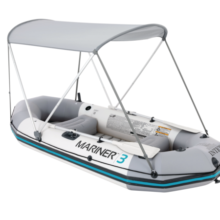 Intex Mariner Inflatable Boat with Canopy & Oars, PVC, Grey