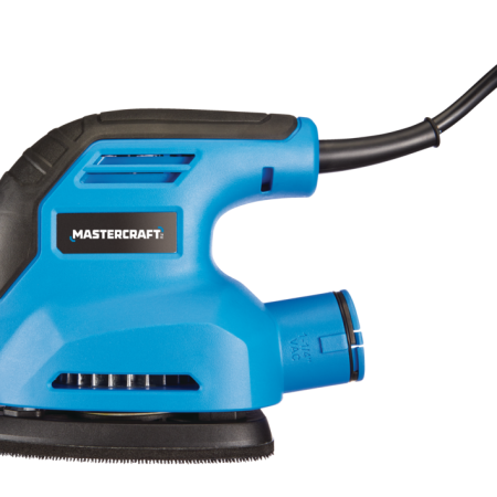 Mastercraft 1.2A Corded Single Speed Detail Sander with Dust Canister & 80-Grit Sheet