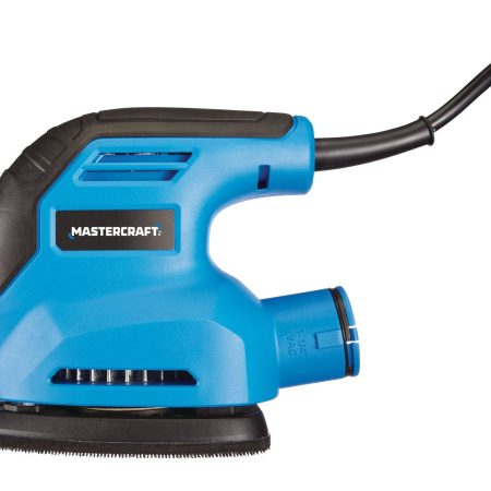 Mastercraft 1.2A Corded Single Speed Detail Sander with Dust Canister & 80-Grit Sheet