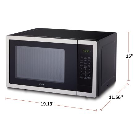 MASTER Chef Countertop Microwave, 0.9-cu.ft., Black & Stainless Steel