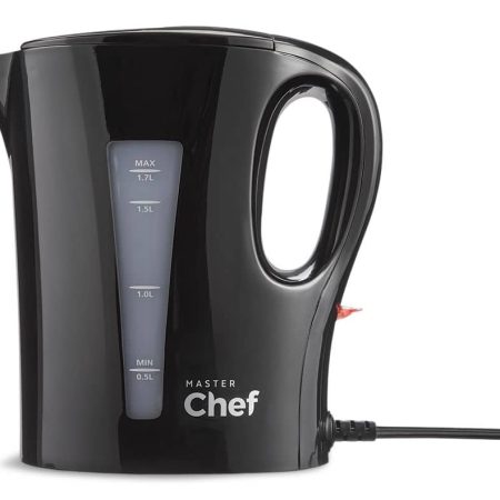 MASTER Chef Corded Electric Kettle w/ Auto Shut Off, Black, 1.7L