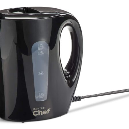 MASTER Chef Corded Electric Kettle w/ Auto Shut Off, Black, 1.7L