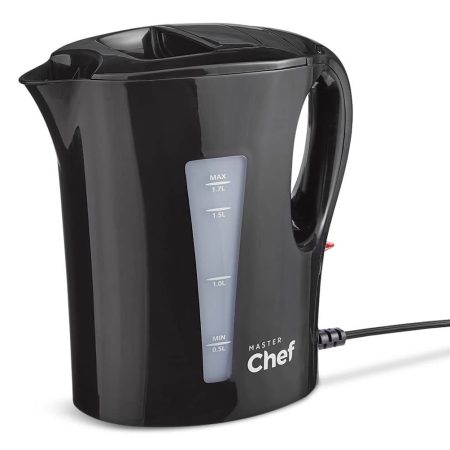 MASTER Chef Corded Electric Kettle w/ Auto Shut Off, Black, 1.7L