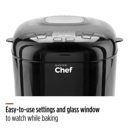 MASTER Chef Bread Maker w/ 12 Digital Functions, Black, 2lb