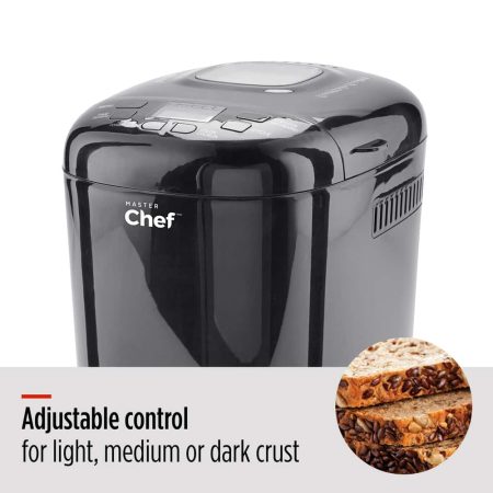 MASTER Chef Bread Maker w/ 12 Digital Functions, Black, 2lb