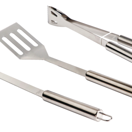 MASTER Chef Stainless Steel Outdoor BBQ Grill Accessories Tools Set, 3-pc