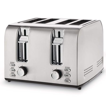 MASTER Chef Stainless Steel Toaster with 3 Settings, 4-Slice