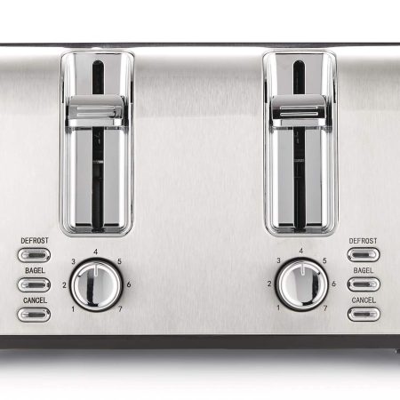 MASTER Chef Stainless Steel Toaster with 3 Settings, 4-Slice