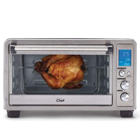 MASTER Chef Digital Convection Toaster Oven w/ 10 Functions, Stainless Steel, 6-Slices