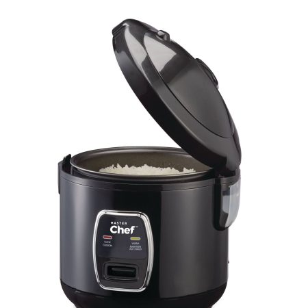 MASTER Chef Deluxe Non-Stick Rice Cooker & Steamer, Black, 10 Cups