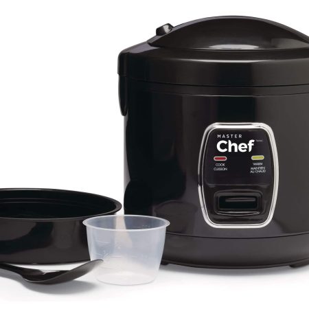 MASTER Chef Deluxe Non-Stick Rice Cooker & Steamer, Black, 10 Cups