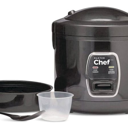 MASTER Chef Deluxe Non-Stick Rice Cooker & Steamer, Black, 10 Cups