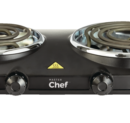 MASTER Chef Double Burner Hot Plate, Black, 1500W