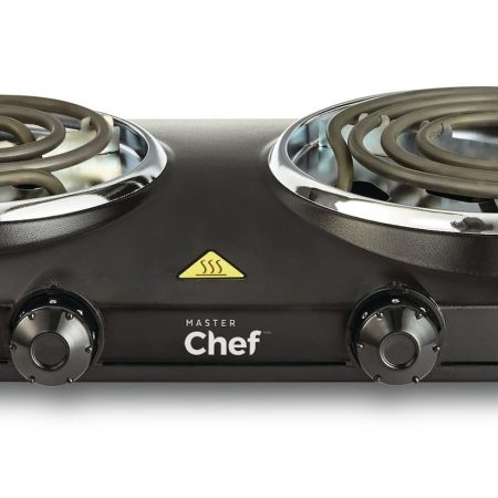 MASTER Chef Double Burner Hot Plate, Black, 1500W