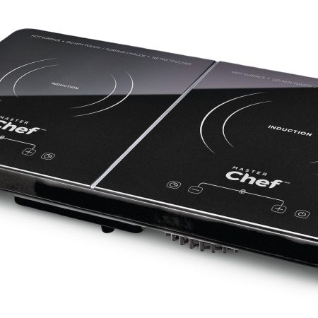 MASTER Chef Portable Double Induction Cooktop w/ 10 Settings, Black, 1800W