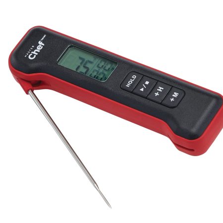 MASTER Chef Digital Folding BBQ Food & Meat Thermometer with a Stainless Steel Probe