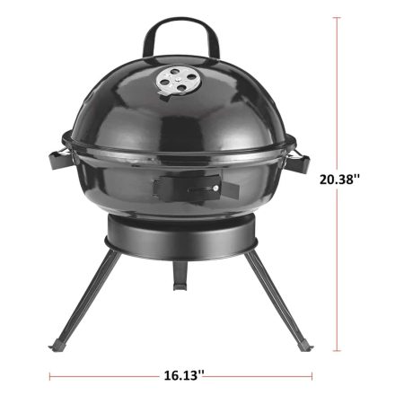 MASTER Chef Portable Charcoal Kettle BBQ Grill with Folding Legs