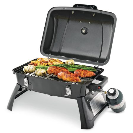 MASTER Chef Portable Tabletop Single-Burner Propane Gas BBQ Grill with Folding Legs