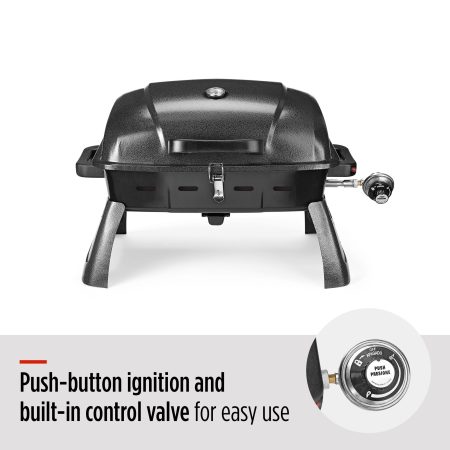 MASTER Chef Portable Tabletop Single-Burner Propane Gas BBQ Grill with Folding Legs