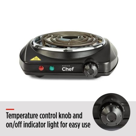 MASTER Chef Single Burner Hot Plate, Black, 1000W